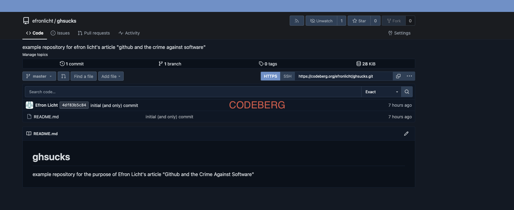 codeberg landing page