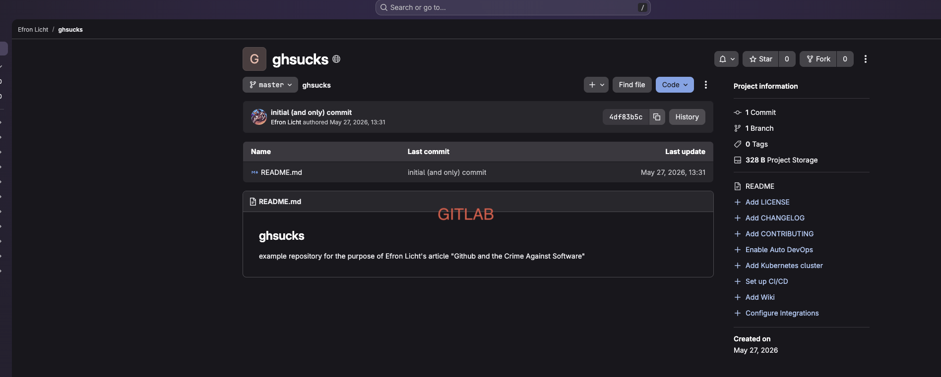 gitlab landing page