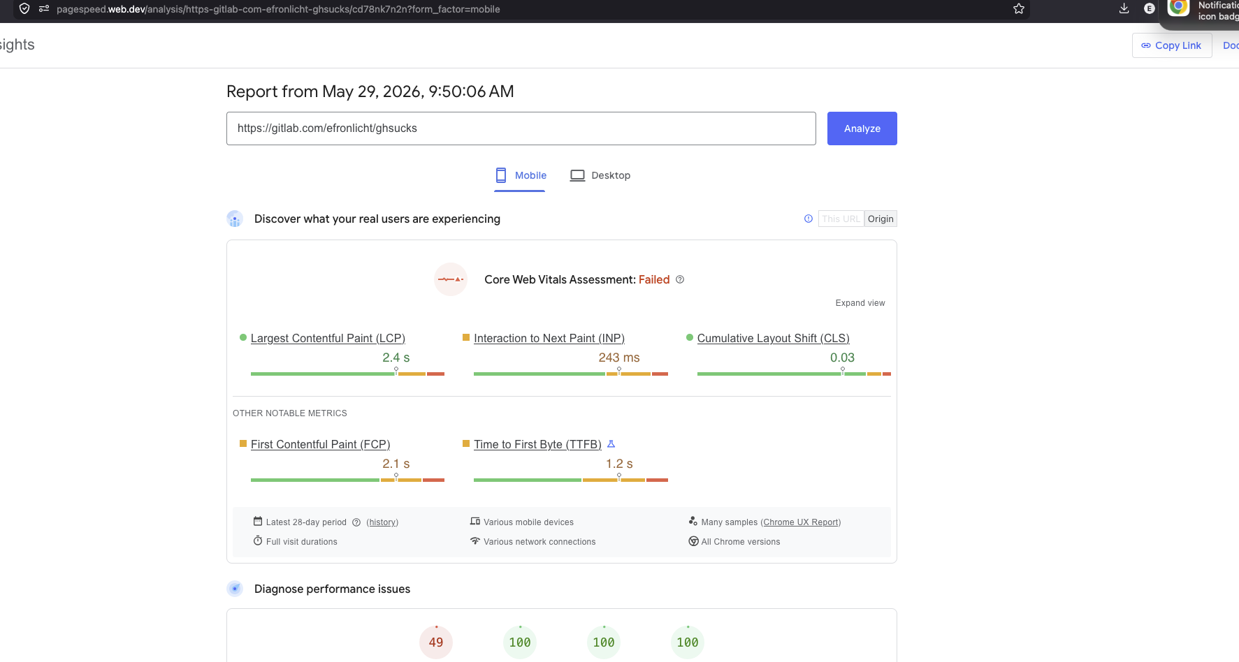 gitlab-pagespeed